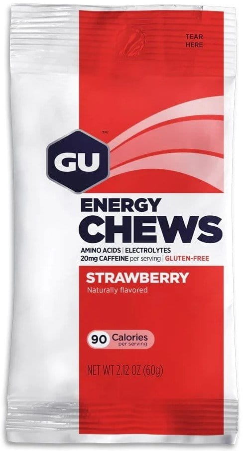 GU Energy Chews 60 g Strawberry Energia gélek