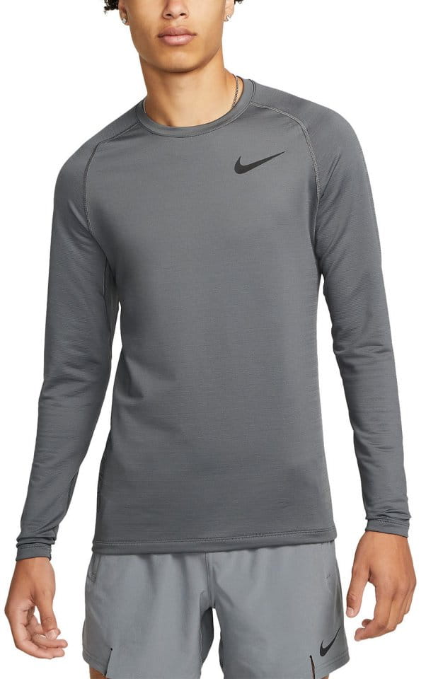 Nike Pro Warm Sweatshirt Grau Schwarz F068 Hosszú ujjú póló