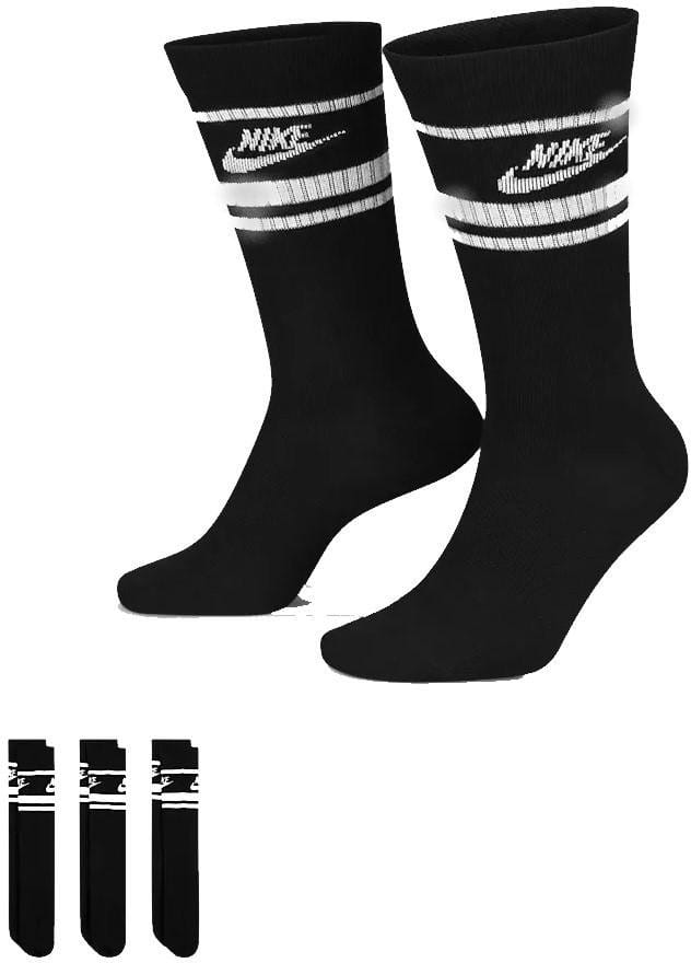 Nike Essential Crew Stripe Socks Black Zoknik