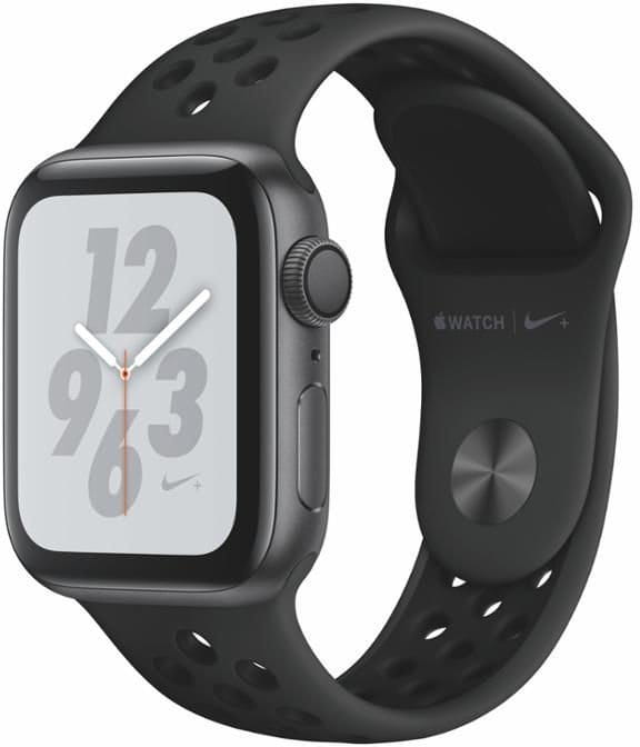 Apple Watch + Series 4 GPS, 40mm Space Grey Aluminium Case with Anthracite/Black Sport Band Karórák